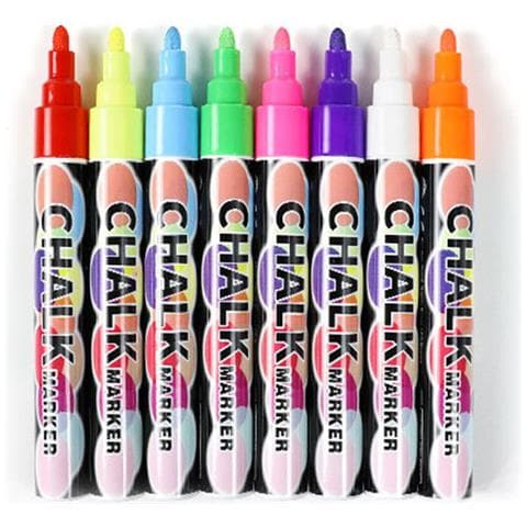 Pennarelli Fluorescenti - Set Da 8 Colori, Ideali Per Lavagne Led E Display - Foto 1
