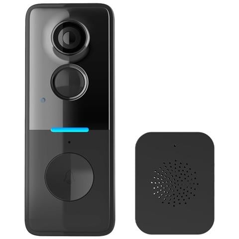 Videocitofono Wireless Nero Con Rilevamento Del Movimento, Audio Bidirezionale E Visione Notturna - Foto 1