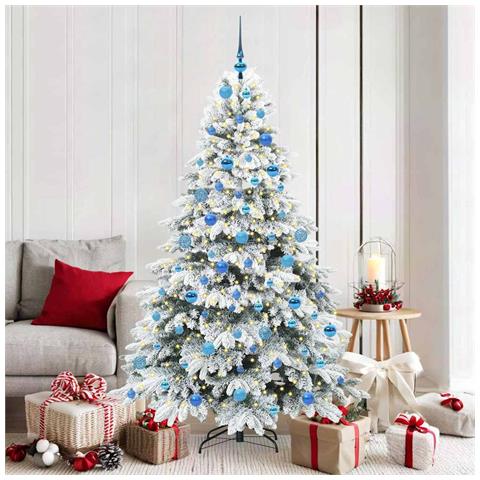 Albero di Natale artificiale con 300 LED Bianco 180 cm PE e PVC - Foto 2