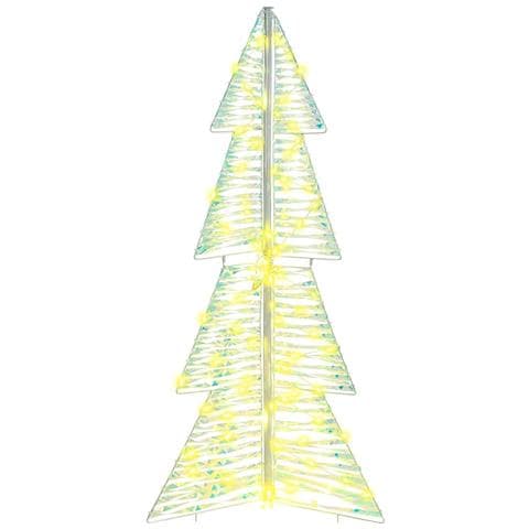 Albero di Natale con 100 LED Bianco caldo 120 cm PET - Foto 2