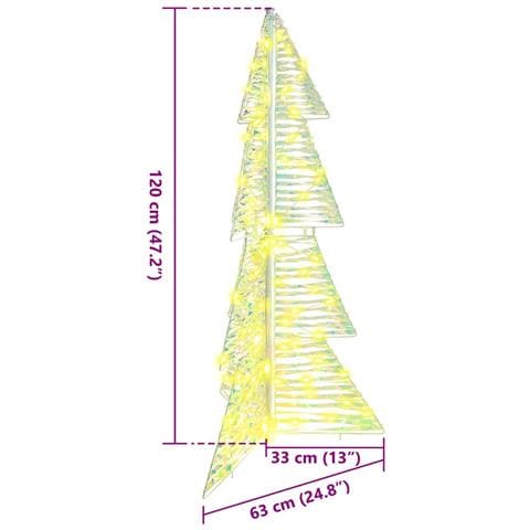 Albero di Natale con 100 LED Bianco caldo 120 cm PET - Foto 8