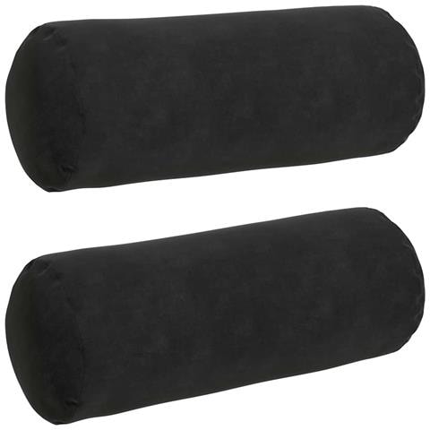 Cuscini a rullo 2 pcs Nero Ø 15 x 40 cm Tessuto in Cords - Foto 1