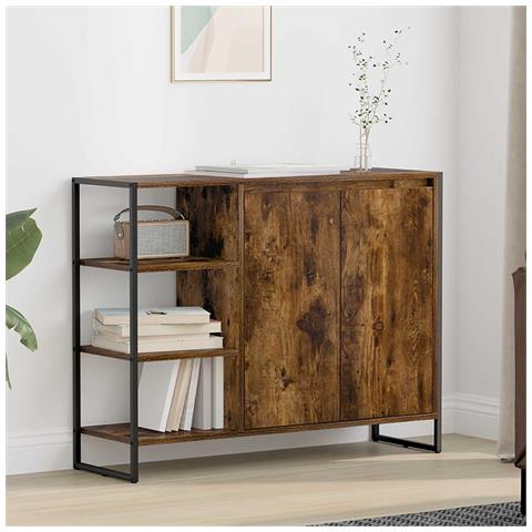 Mobile laterale Quercia Fumosa 96.5 x 30 x 75 cm - Foto 2