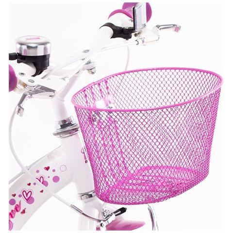 Sch Pink Love 14'' - Bicicletta Per Bambine (4-6 Anni), Ruote 14'', Telaio Acciaio, Con Accessori - Colore Bianco - Foto 2