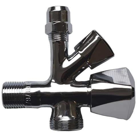 Valvola A Squadra Kombi Con Maniglia  1/2   10 Mm  E 3/4   Cromata - Foto 2