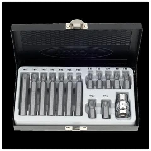 Set Inserti Torx In Acciaio S2  3/8   T20-t55 Con Supporto - Foto 1