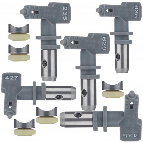 Ugello Di Spruzzatura Hi-flow 635 Grigio + Set Di Ugelli 629, 235, 427, 435 | Compatibile Con Graco, Titan, Wagner | Alta Precisione E Versatilità - Foto 1
