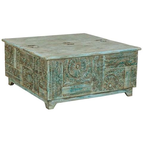 Tavolino In Legno Verde 100x100x47h Cm - Foto 1
