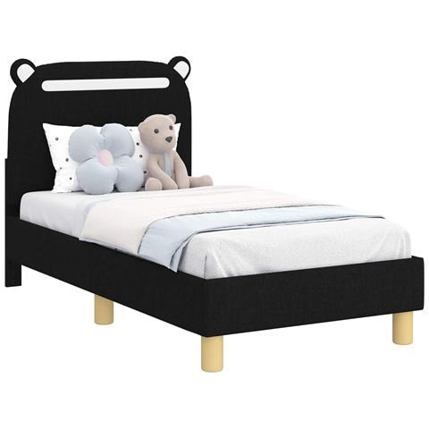 Struttura letto per bambini con testata Nero 70 x 140 cm - Foto 1