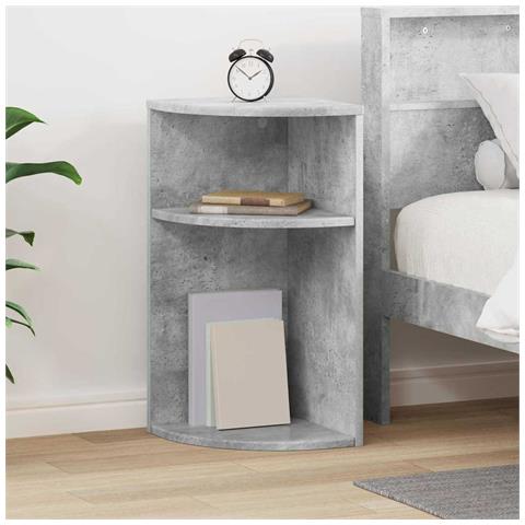 Tavolino Grigio cemento 29,6 x 29,6 x 60 cm Legno multistrato - Foto 2