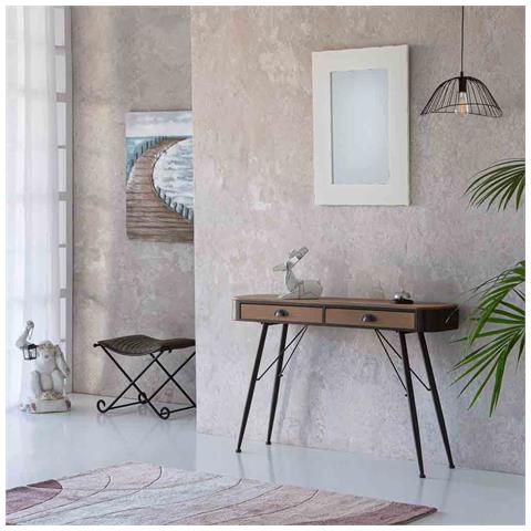 Console In Legno E Metallo Marrone 120x32x80,5 - Foto 2