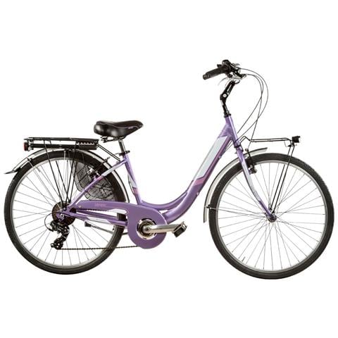 Bici In Alluminio Da Donna Misura 28 Bicicletta Linea Venere City Bike Con Cambio 6v Completa Di Accessori Con Luci A Led - 46 Viola - Foto 1