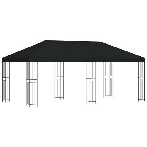 Gazebo con pareti laterali 6 x 3 m Nero Poliestere e Acciaio - Foto 1