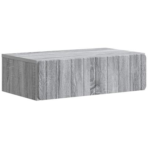 Tavolino da Parete Laterale Grigio Sonoma 59 x 34,5 x 17 cm - Foto 1