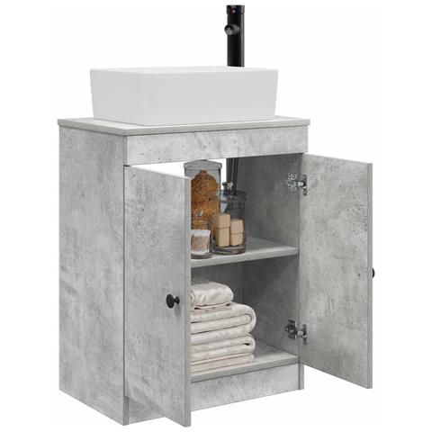 Mobile da bagno con lavabo Grigio Cemento 54 x 35 x 83 cm - Foto 2