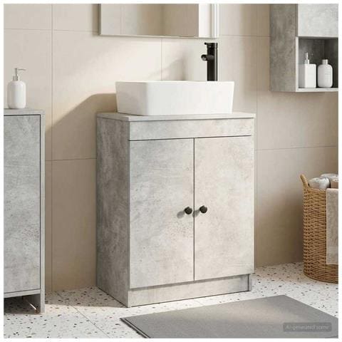 Mobile da bagno con lavabo Grigio Cemento 54 x 35 x 83 cm - Foto 8