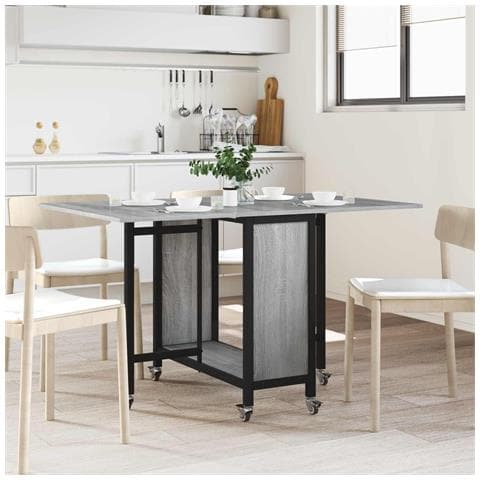 Tavolo da pranzo pieghevole con ruote 130 x 80 x 76,5 cm - Foto 2
