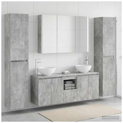 Set di mobili per il bagno 6 pcs Grigio Cemento - Foto 2