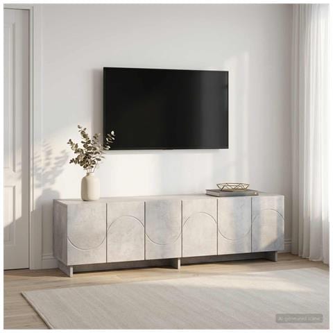 Supporto TV 140 x 34.5 x 40 cm Grigio Cemento - Foto 2