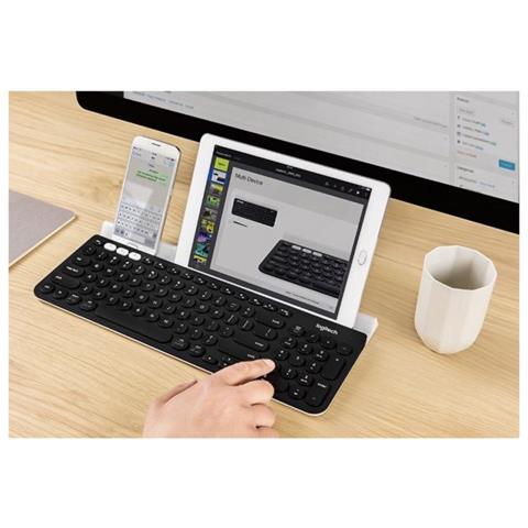 Tastiera Wireless 920-008034 per Casa e Ufficio (Layout Tedesco) Colore Grigio/ Bianco - Foto 2