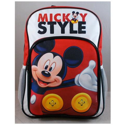 Zaino Borsa Scuola Elementare Disney Topolino Style Cm. 41x30x16 - Wd92141 - Foto 1