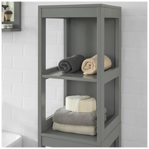 Mobiletto Bagno Salvaspazio Cassettiera Bagno Con 2 Cassetti Grigio L30*p30*a145 Cm, Frg126-sg - Foto 2