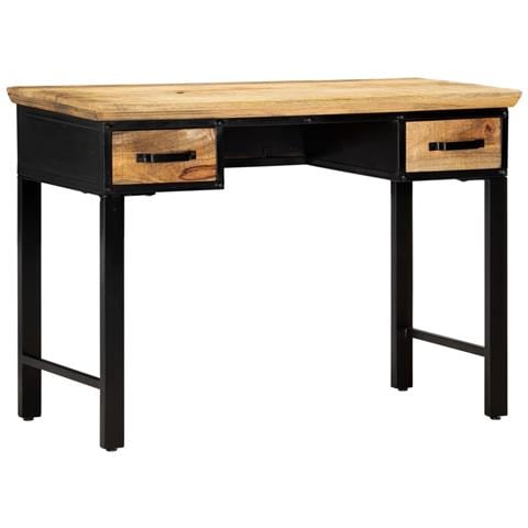 Scrivania 110x50x76 Cm In Legno Massello Di Mango - Foto 2