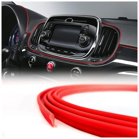 Trim Stripes Profilo A Incastro Per Interni Auto, Rosso, 3 Mm X 150 Cm - Foto 1