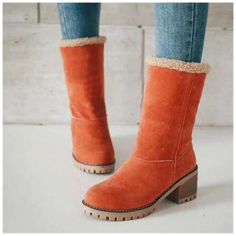 SLOWMOOSE - Stivali Da Neve Caldi Invernali Da Donna Stivaletti Di Lana  Stivaletti Scarpe Comode [ arancio / 40] - ePRICE