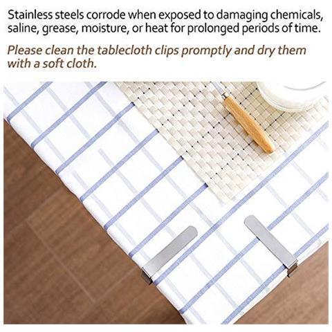Clip Tovaglia 8 Confezione In Acciaio Inossidabile Table Cover Morsetti Tovaglia Titolari - Foto 4