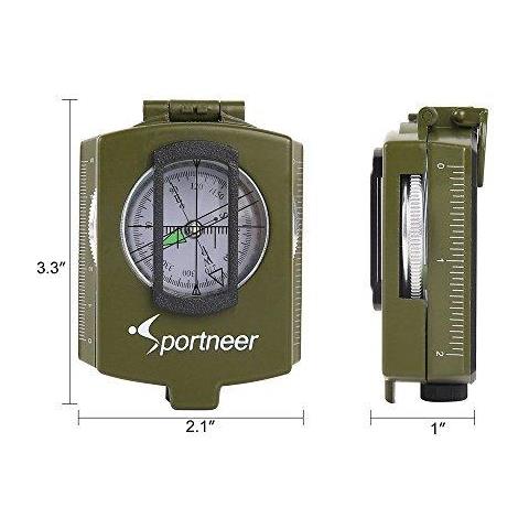 Militare Lensatic Avvistamento Bussola Con Il Sacchetto Di Trasporto Impermeabile E Shakeproof Army Green - Foto 2