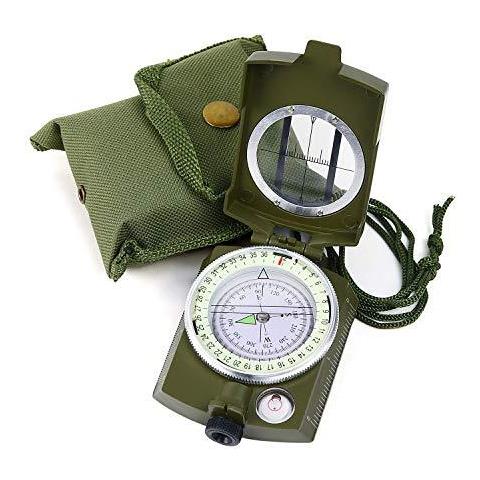 Militare Lensatic Avvistamento Bussola Con Il Sacchetto Di Trasporto Impermeabile E Shakeproof Army Green - Foto 1