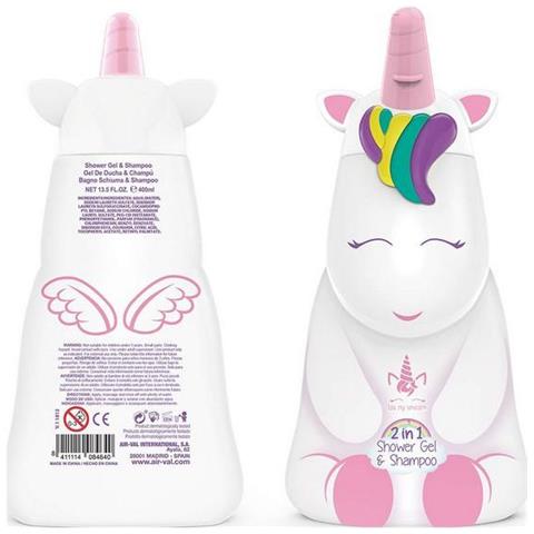 Gel E Shampoo 2 In 1 Eau My Unicorn Cartoon Per Bambini (400 Ml) - Foto 1