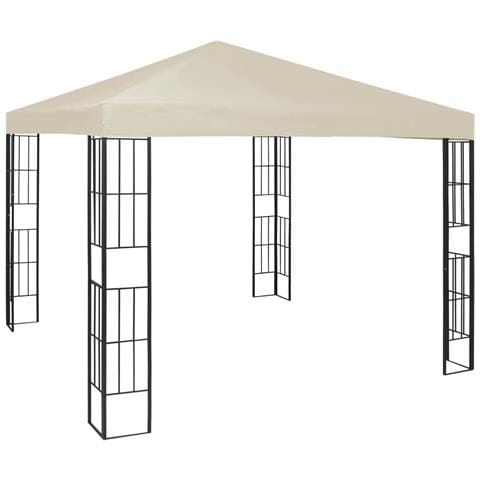 Gazebo con Stringa di Luci LED 3x3 m Crema - Foto 10