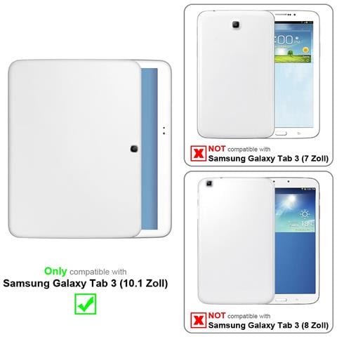 Custodia Per Tablet Compatibile Con Samsung Galaxy Tab 3 (10.1"" Zoll) P5200 In Rosso Papavero - Coperchio Protettivo Senza Auto Wake Up, Con Funzione Stand E Chiusura A Fascia Elastica - Foto 2