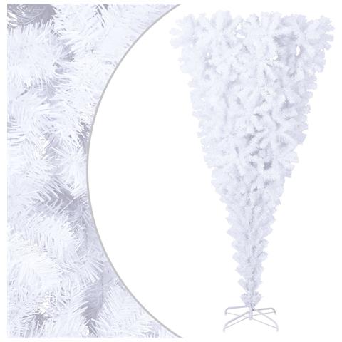 Albero Di Natale Artificiale Capovolto Con Base Bianco 240 Cm - Foto 1