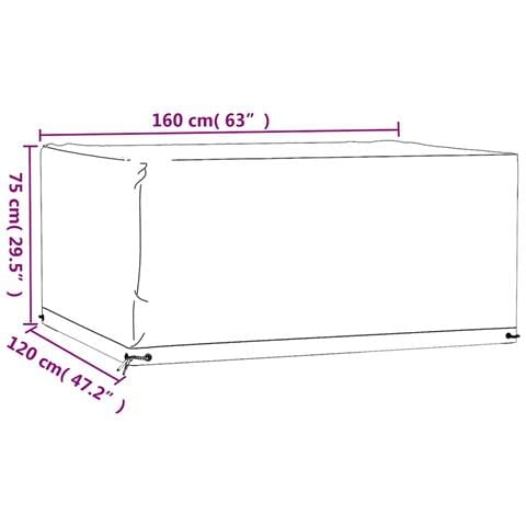 Copri Mobili Giardino 2pz 8 Occhielli 160x120x75cm Rettangolare - Foto 2