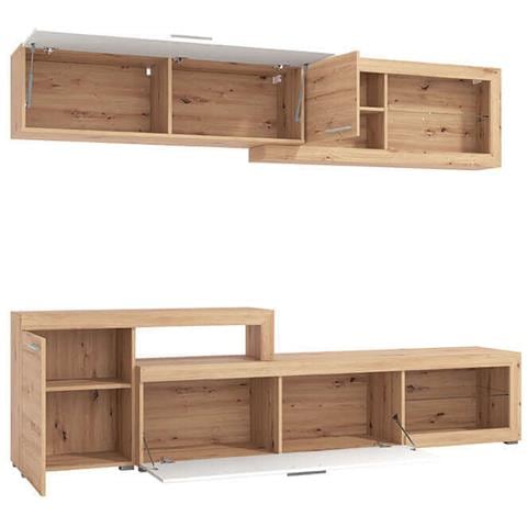 Billie - Parete Attrezzata Quattro Ante Moderna Minimal In Legno - Foto 4