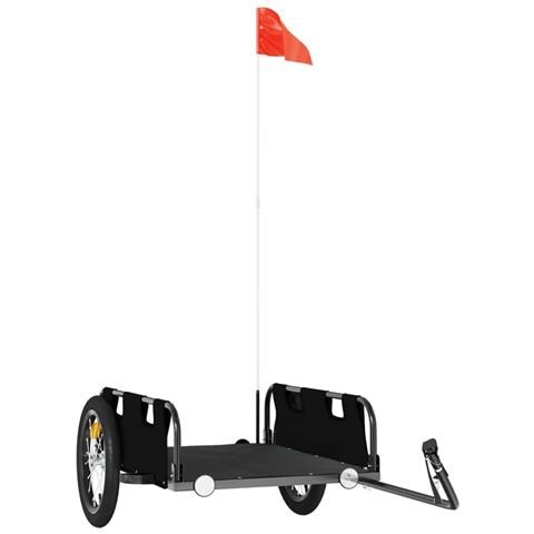 Rimorchio Per Bici Da Carico Nero Tessuto Oxford E Ferro - Foto 1