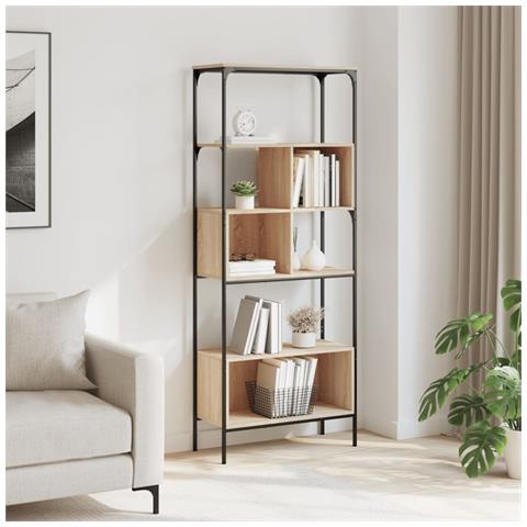 Libreria 5ripiani Rovere Sonoma 76x33x188,5cm Legno Multistrato - Foto 3