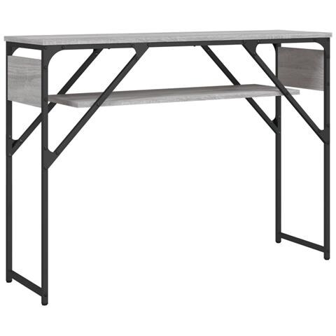 Tavolo Consolle Ripiano Grigio Sonoma 105x30x75cm Multistrato - Foto 2
