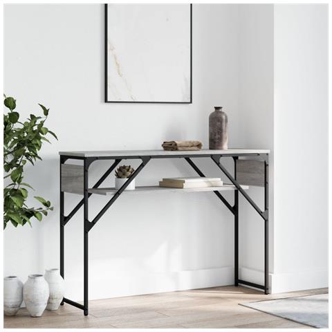 Tavolo Consolle Ripiano Grigio Sonoma 105x30x75cm Multistrato - Foto 1