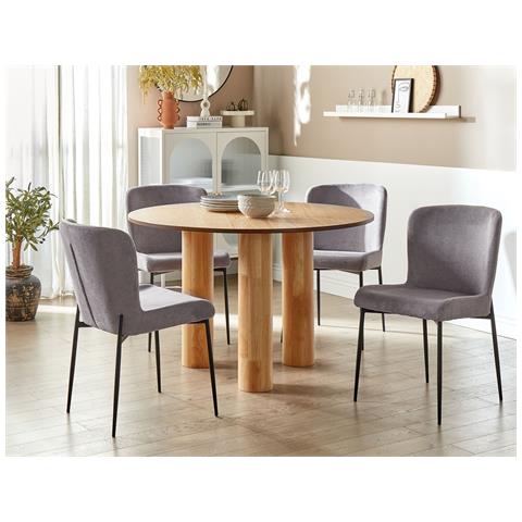 Set Di 2 Sedie Tessuto Grigio Scuro Ada - Foto 1