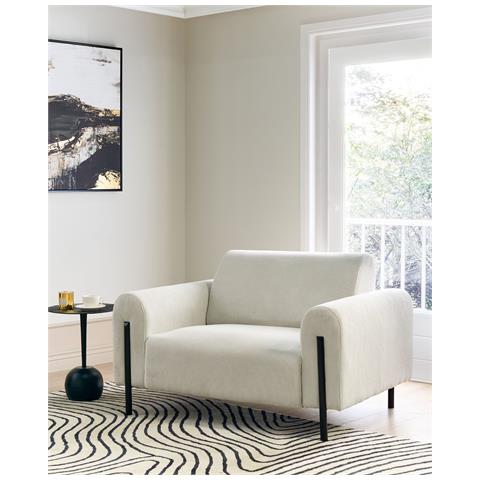 Poltrona Velluto A Coste Bianco Askim - Foto 1