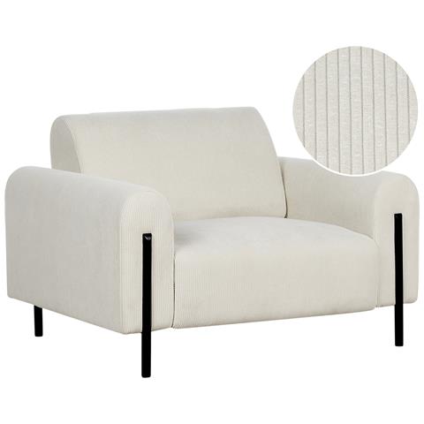 Poltrona Velluto A Coste Bianco Askim - Foto 6