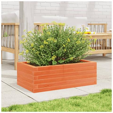 Fioriera Giardino Marrone Cera 70x40x23cm Legno Massello Pino - Foto 3