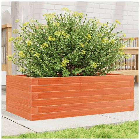 Fioriera Giardino Marrone Cera 70x40x23cm Legno Massello Pino - Foto 1