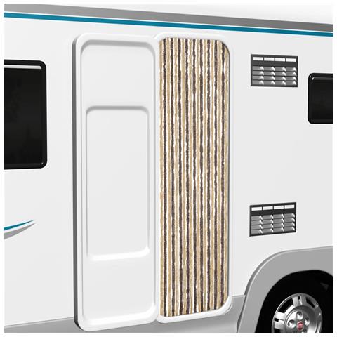 Tenda Antimosche Marrone Scuro E Beige 56x185 Cm In Ciniglia - Foto 1