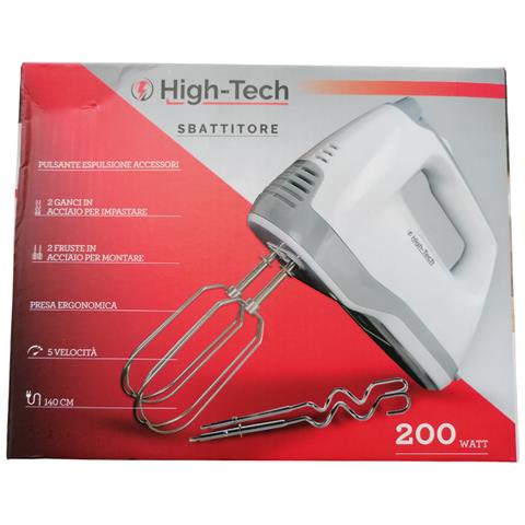 High-tech - Sbattitore Elettrico 2 Fruste +2 Ganci 5 Velocita' 200 Watt - Foto 1