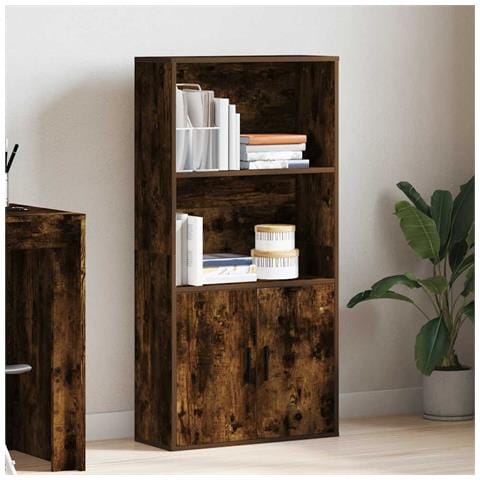 Libreria Rovere Fumo 60x24x120 Cm In Truciolato - Foto 3